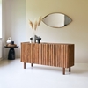 Picture of Sarge Solid Mango Wood Sideboard with 3 Door in Rustic Teak Finish