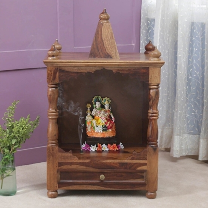 Picture of Solid Wood Sheesham Open Pooja Mandir