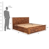 Picture of Keaton Solid Wood King Size Drawer And Box Storage Bed In Brown Finish